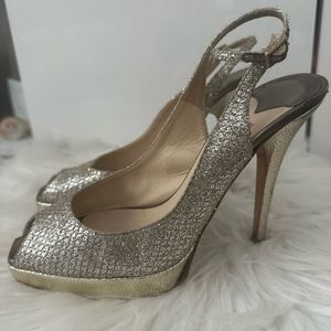 Jimmy Choo  golden and silver heel sandals 37.5